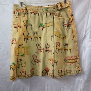 Anthropologie Postage Stamp Wrap Chairs Skirt